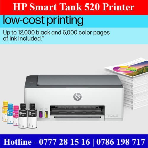 HP Smart Tank 520 Printer Sri Lanka. Print, Scan, photocopy